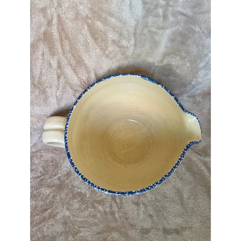 Vintage 1998 Hummingbird Garden Stoneware Batter Bowl with Spout Made in USA